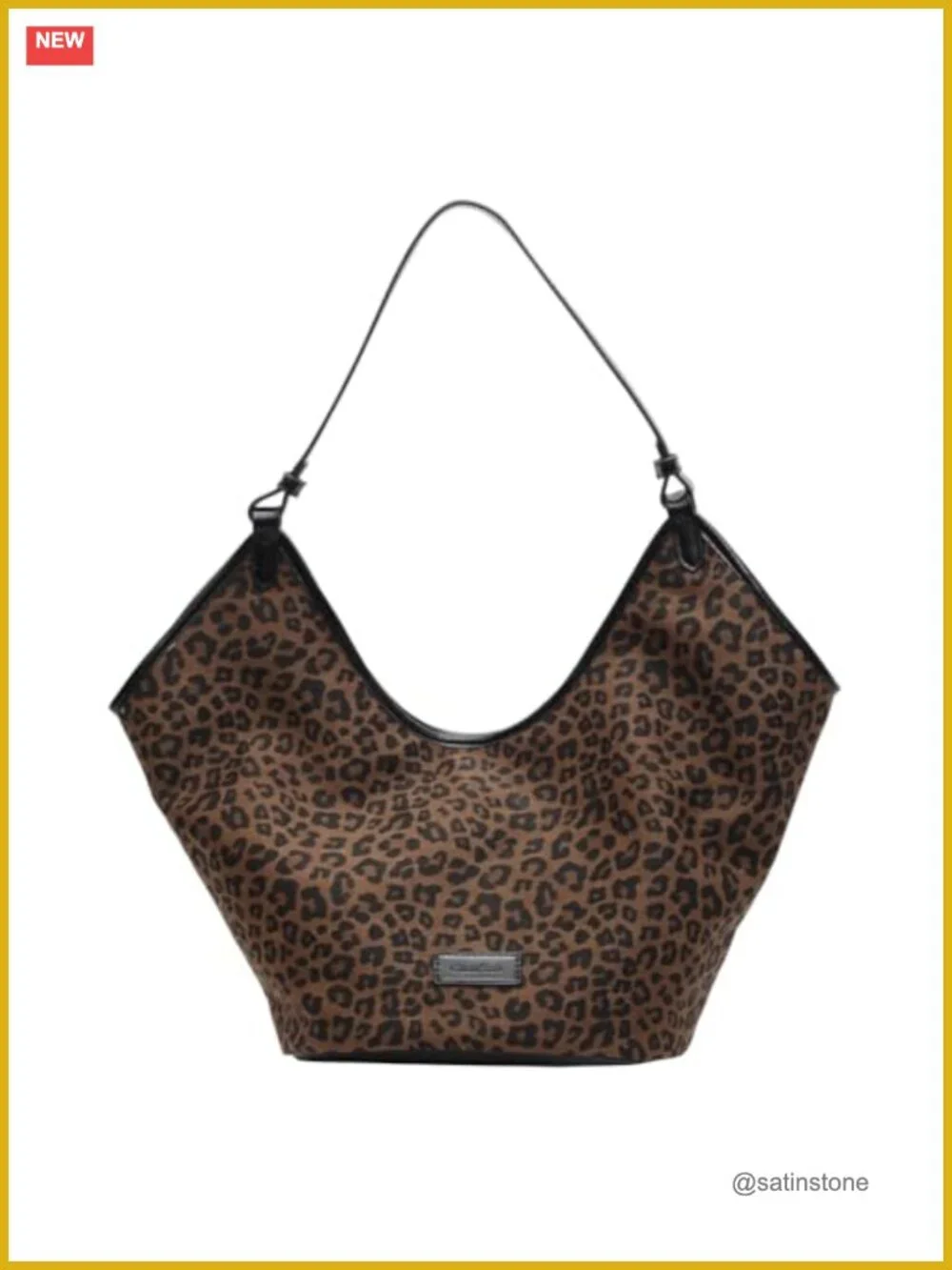 Faux Suede Leopard Cheetah Hobo Bag Women Large Capacity Tote Shoulder